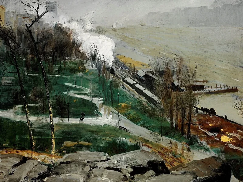 1882-George Bellows - Pioggia sul fiume